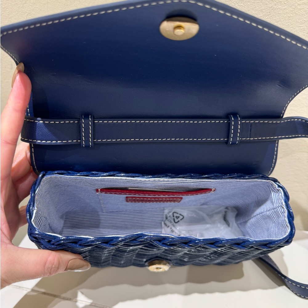 J.McLaughlin blue wicker bag 
Removable strap- clutch or crossbody - Picture 5 of 5